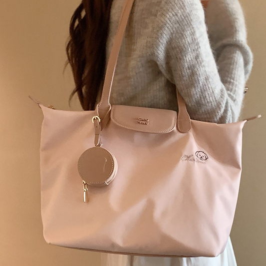 Túi Xách Nữ Bigsize Vải Dù Nắp Gập Da