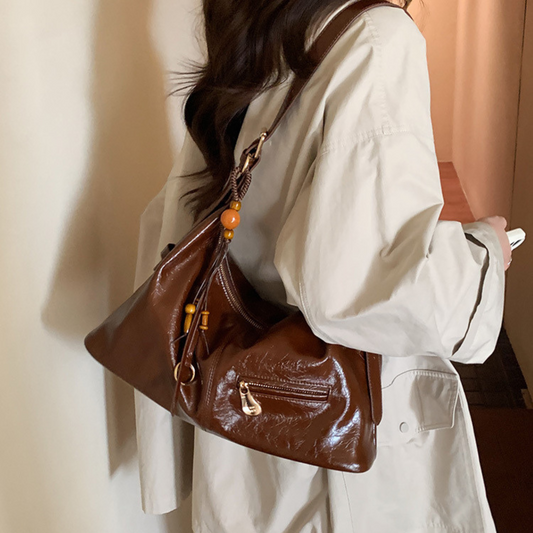 Túi Xách Nữ Da Kiểu Hobo Phối Charm Hạt