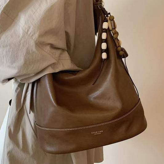 Túi Xách Nữ Da Kiểu Xô Phối Charm Hạt