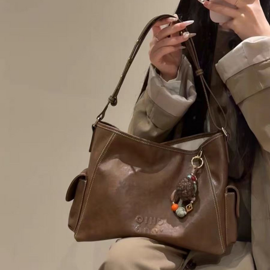 Túi Xách Nữ Da Phối Ngăn Hộp Hai Bên