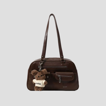 Túi Xách Nữ Hộp Ngăn Kéo Phối Charm Gấu