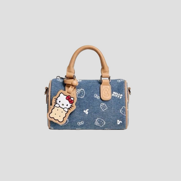 Túi Xách Nữ Kiểu Denim Phối Charm Hello Kitty