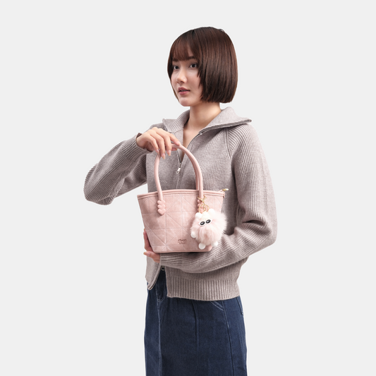 Túi Xách Nữ Kiểu Xô Chỉ Nổi Phối Charm