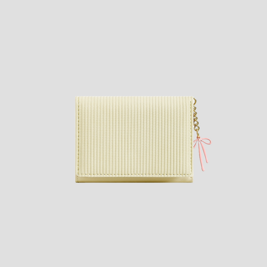 Ví Cầm Tay Da Nắp Gập Phối Nhung