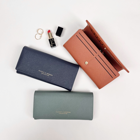 Ví Nữ Dài Cầm Tay Khoá Bấm Nhiều Ngăn