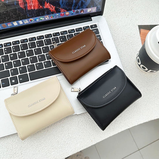 Ví Nữ Cầm Tay Nắp Gập Bo Tròn