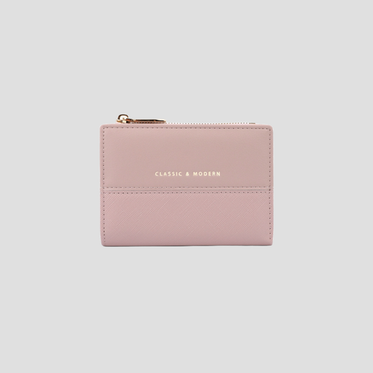 Ví Nữ Ngắn Cầm Tay Trơn Da Phối