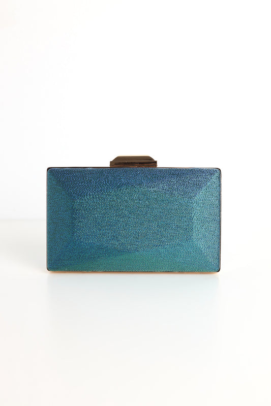 Clutch Dự Tiệc Cầm Tay Dạng Hộp Ánh Kim