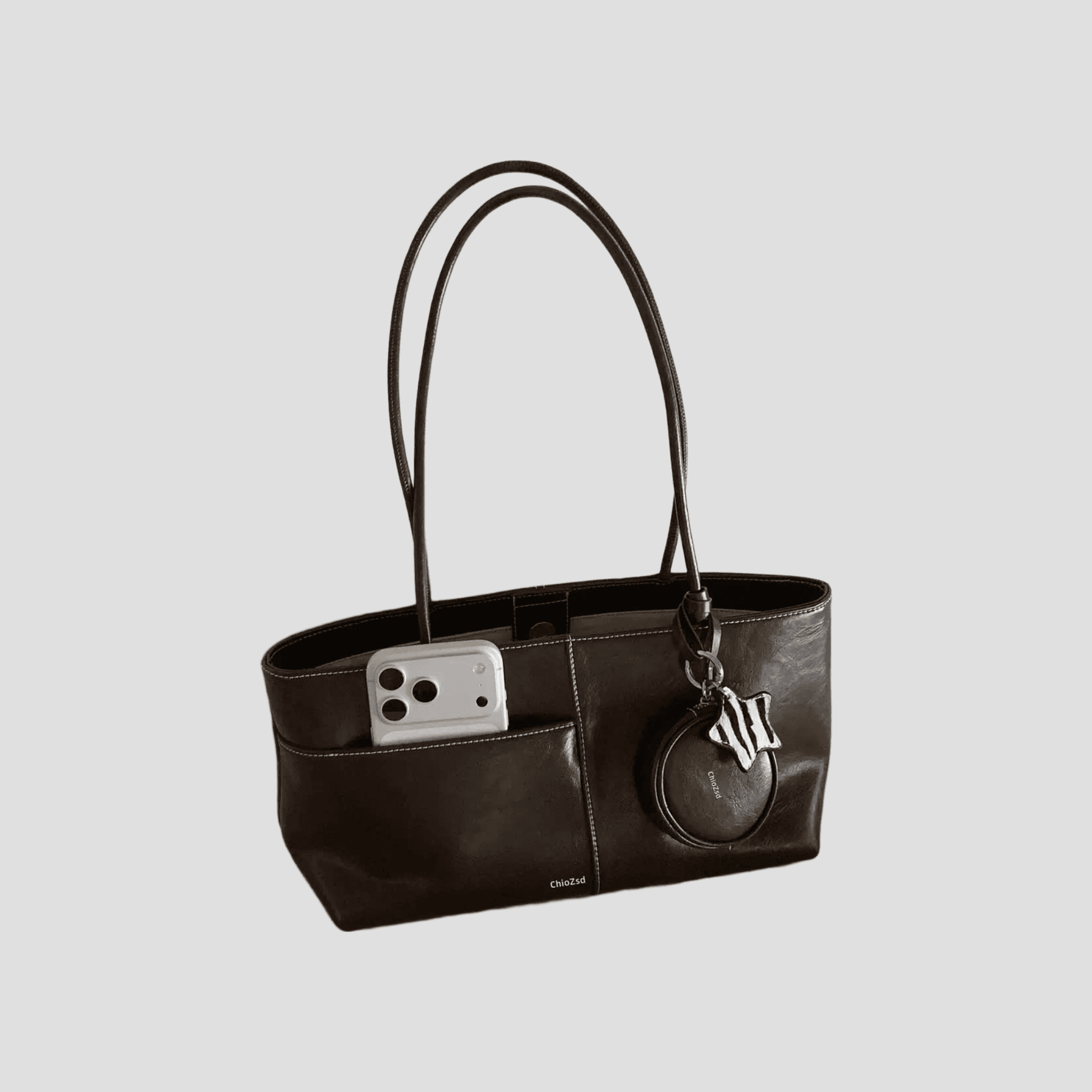 Túi Tote Da Wink — Nâu