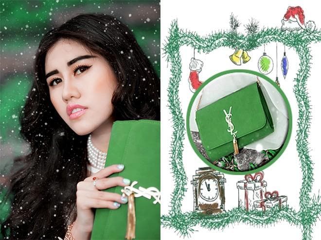 Tuyệt chiêu mix đồ với túi xách gợi cảm hứng giáng sinh