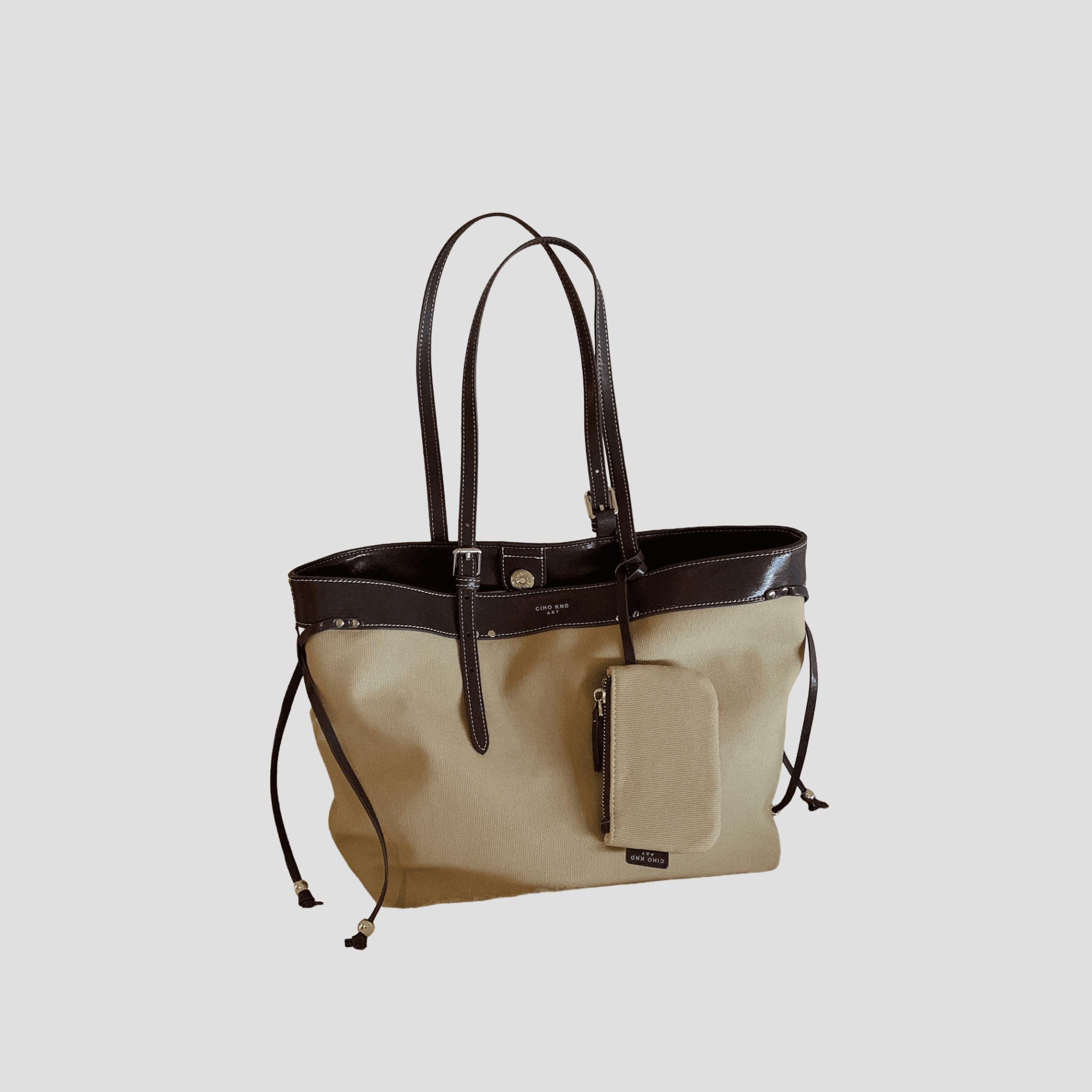 Túi Tote Canvas Linen — Nâu