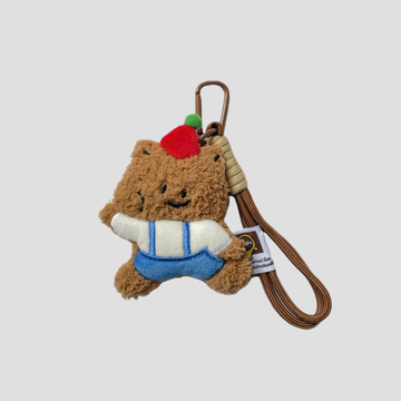 Móc Khoá Gấu Nâu Áo Trắng