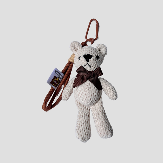 Móc Khoá Gấu Trắng Đeo Nơ