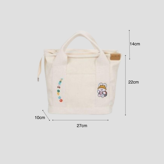 Túi Xách Tay Canvas Hoạ Tiết Xinh Xắn