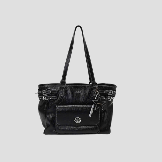 Túi Xách Nữ Bigsize Phối Đai Nắp Gập Charm Ngôi Sao