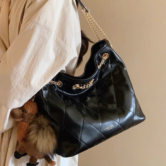 Túi Xách Nữ Da Hobo Ô Chỉ Nổi Phối Charm