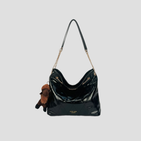 Túi Xách Nữ Da Hobo Ô Chỉ Nổi Phối Charm