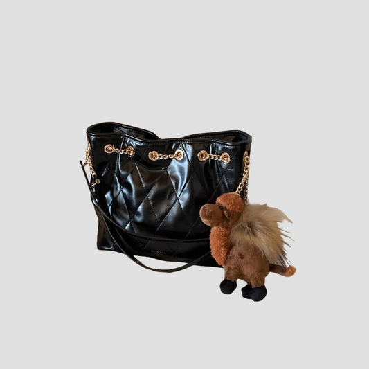 Túi Xách Nữ Da Hobo Ô Chỉ Nổi Phối Charm