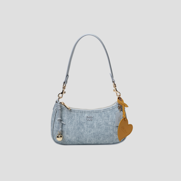Túi Xách Nữ Da Kiểu Denim Phối Charm Trái Tim