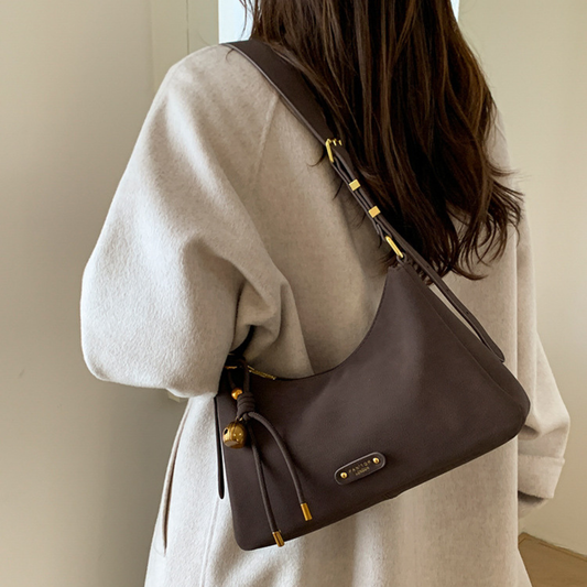 Túi Xách Nữ Da Kiểu Trơn Phối Charm Tròn