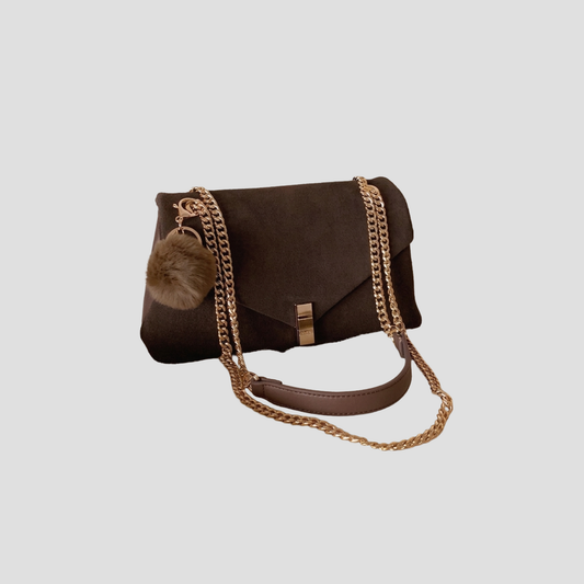 Túi Xách Nữ Da Lộn Kiểu Nắp Gập Bì Thư