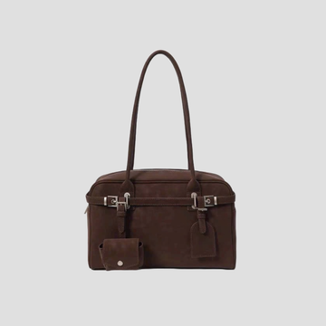 Túi Xách Nữ Da Lộn Phối Đai Kèm Ví Nhỏ