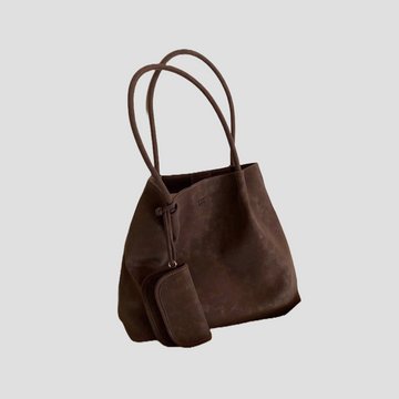 Túi Xách Nữ Da Lộn Quai Nhún Phối Ví Nhỏ