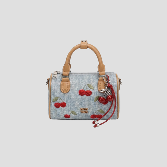 Túi Xách Nữ Da Phối Hoạ Tiết Cherry