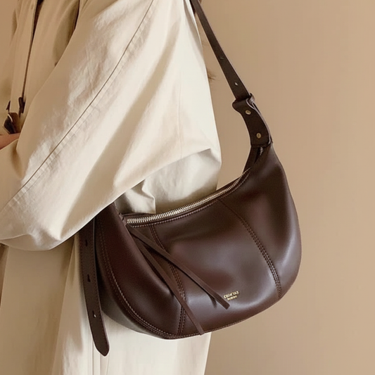 Túi Xách Nữ Da Trơn Kiểu Half Moon