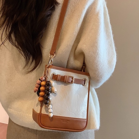 Túi Xách Nữ Form Vuông Phối Charm Hạt
