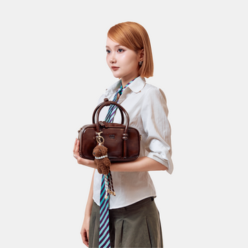 Túi Xách Nữ Hộp Quai Dọc Phối Charm
