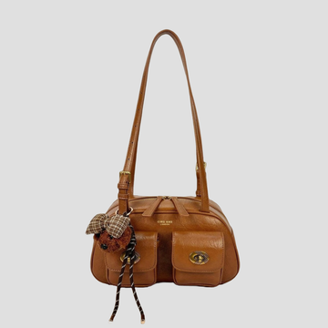 Túi Xách Nữ Ngăn Hộp Phối Charm Gấu