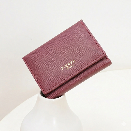 Ví Nữ Da Gập Trơn Đơn Giản